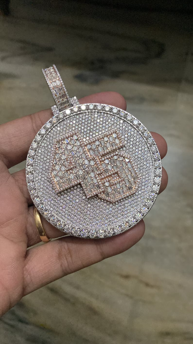 Vs Clarity Custom Circle Medallion Iced Out Diamond Pendant