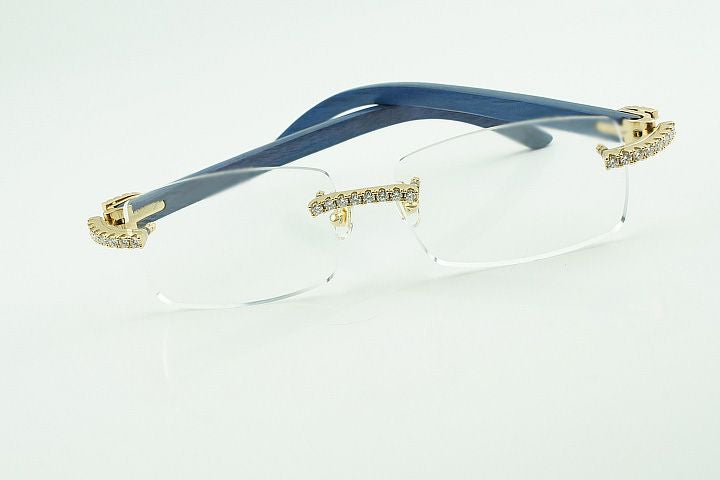 Blue Buffalo Horn Moissanite Glasses