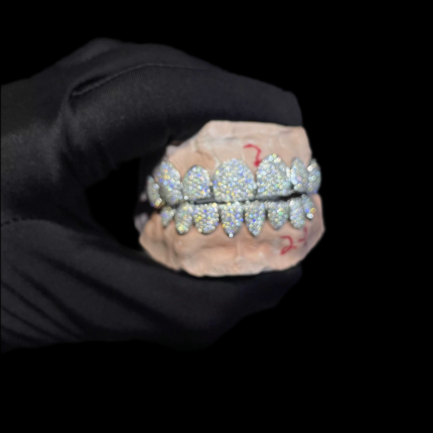 Moissanite Round Cut Iced Out Perm Cut Grillz 8 Top 8 Bottom