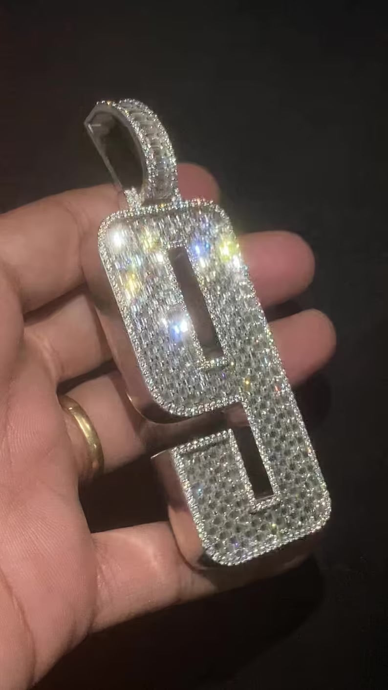 Custom Emerald Cut Iced Out Pendant
