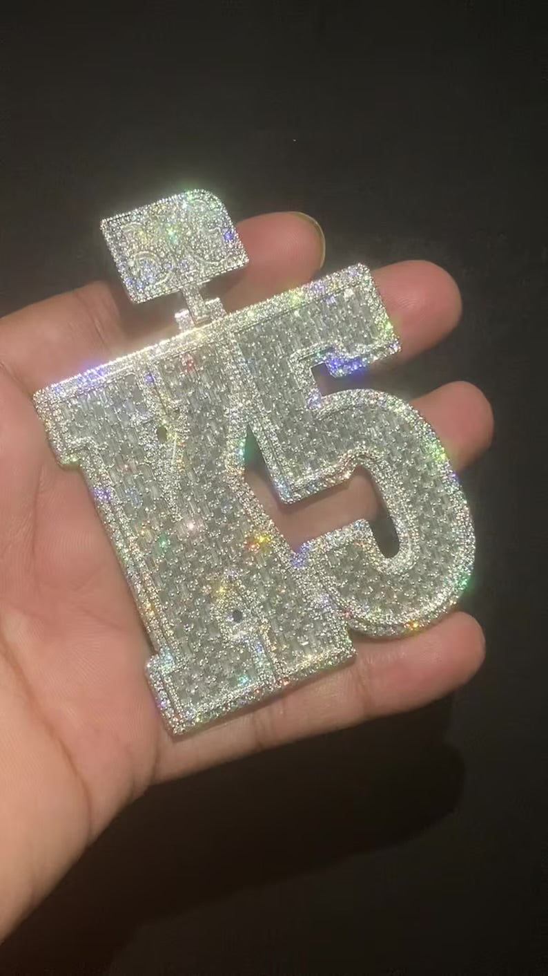 Custom Iced Out Emerald Cut Name Pendant