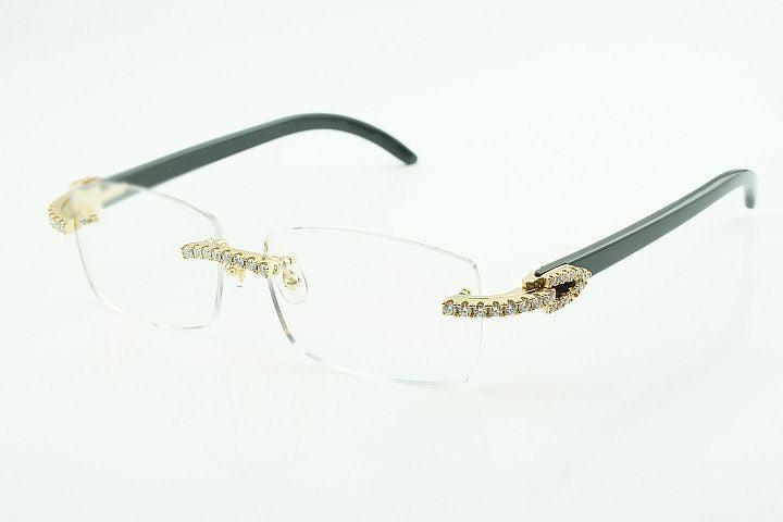 Black Buffalo Horn Silver Moissanite Glasses