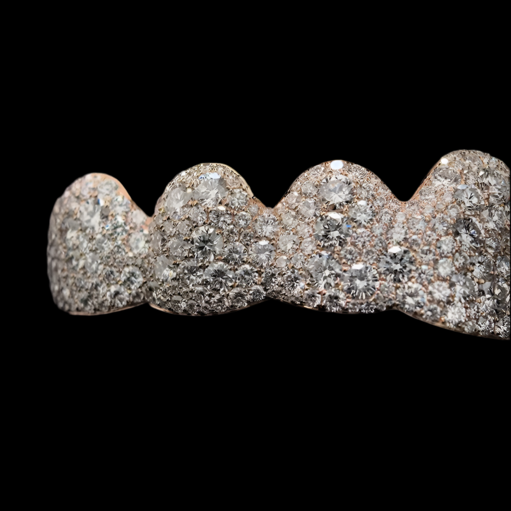 Moissanite Mosaic Setting Grillz 8 Top 8 Bottom Perm Cut grillz