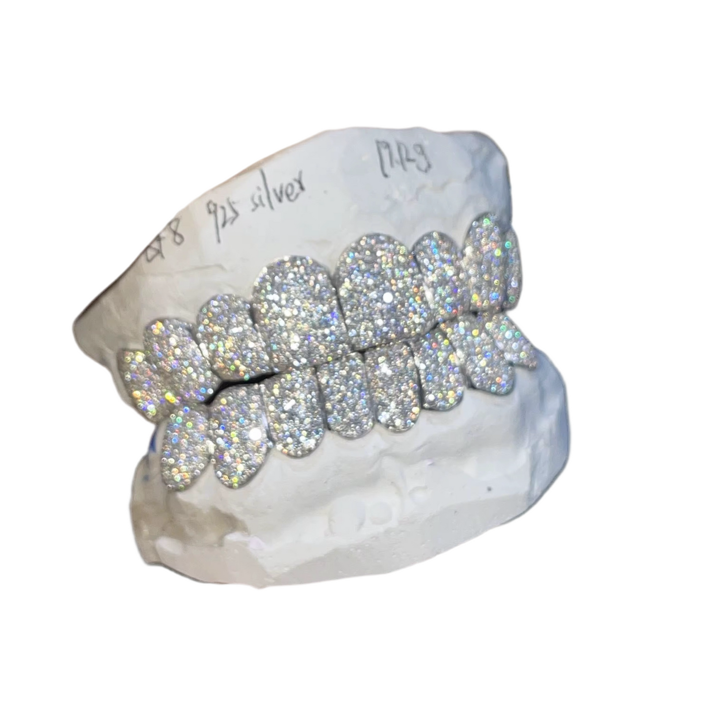 Moissanite Round Cut Iced Out Perm Cut Grillz 8 Top 8 Bottom