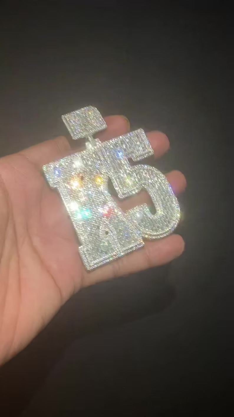 Custom Iced Out Emerald Cut Name Pendant