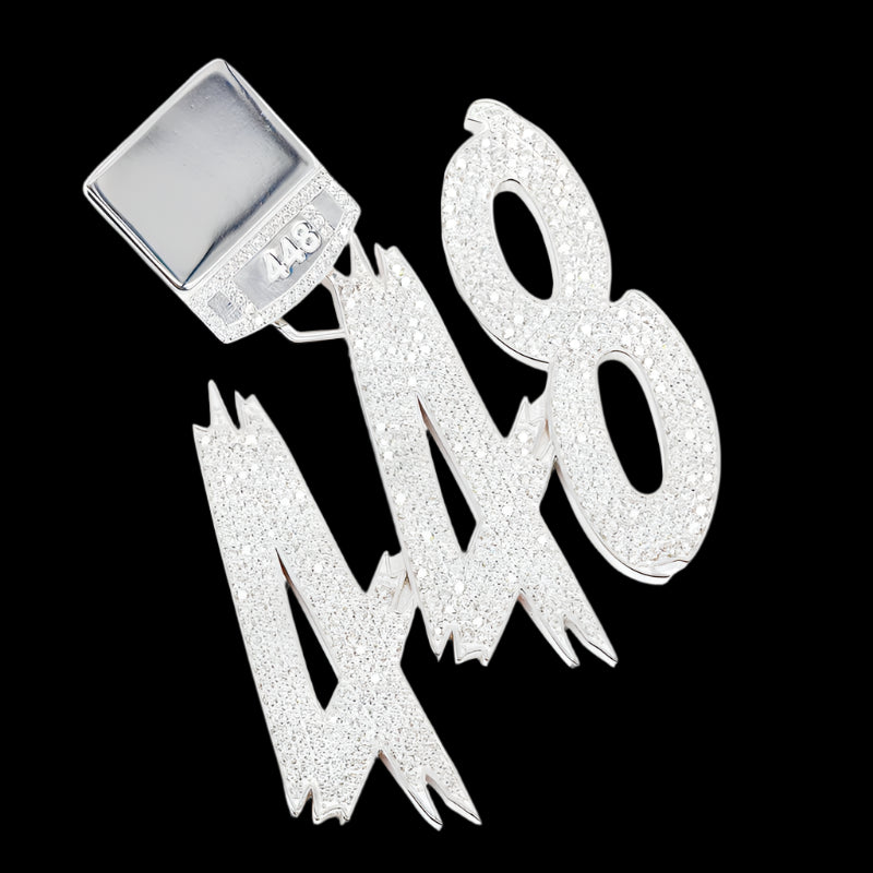 2 inch Custom iced Out 448 vs1 scale natural Diamond Double Layer Name Pendant