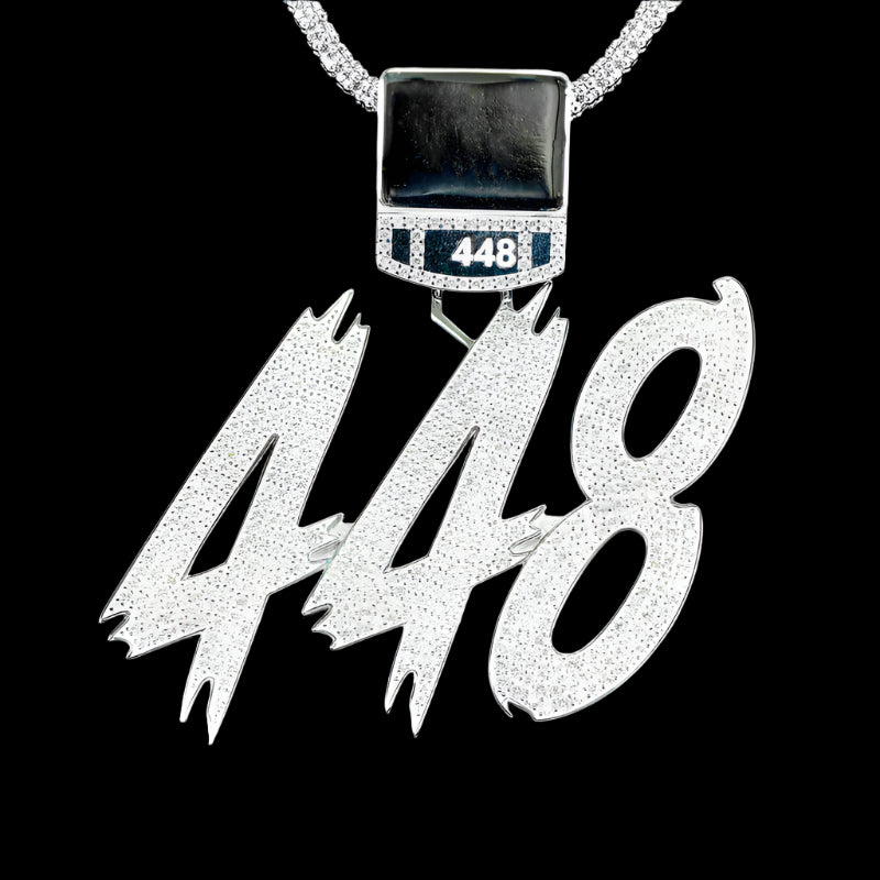 2 inch Custom iced Out 448 vs1 scale natural Diamond Double Layer Name Pendant