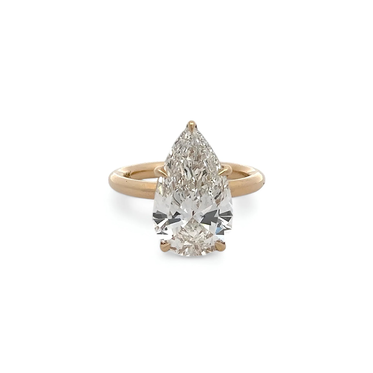 SOLITAIRE PEAR MOISSANITE ENGAGEMENT RING 5.00 CTW
