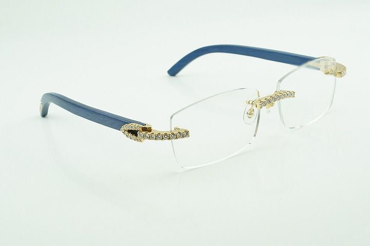 Blue Buffalo Horn Moissanite Glasses