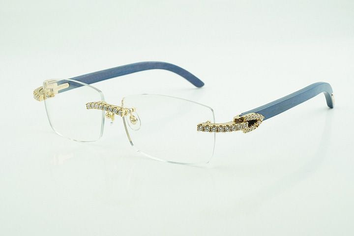 Blue Buffalo Horn Moissanite Glasses