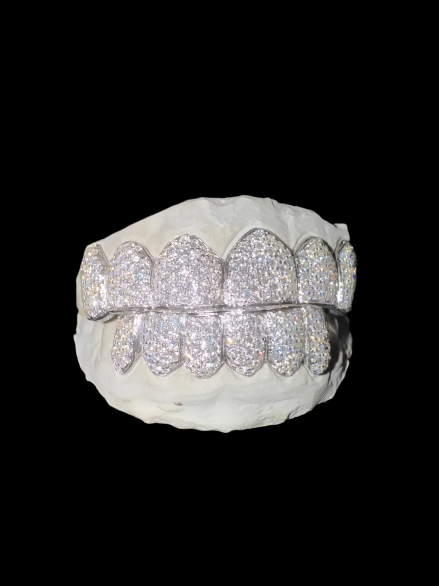 VVS Clarity natural Diamond Grillz 8 Top 8 Bottom Perm Cut