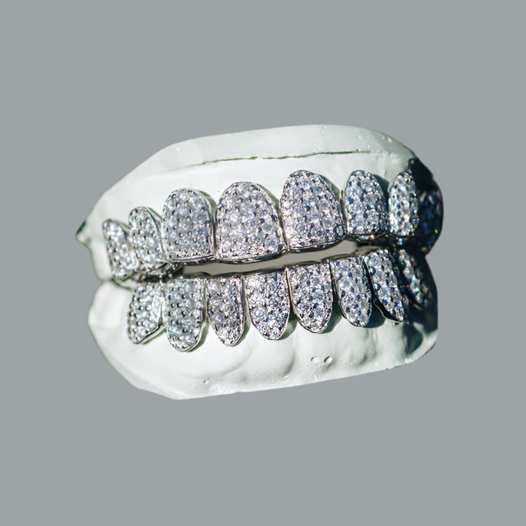 Moissanite JUMBO Honey Comb Grillz 8 Top 8 Bottom