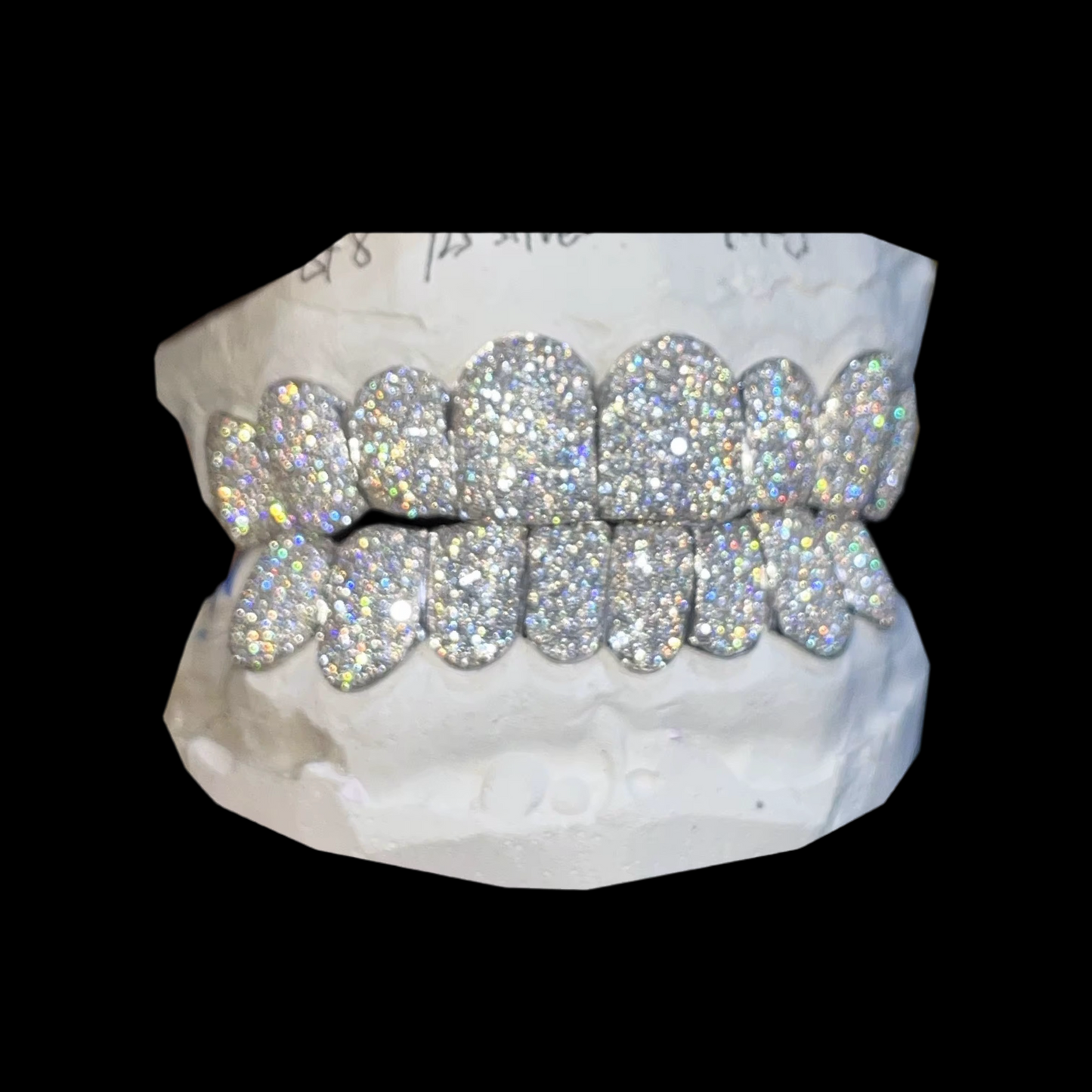 Moissanite Round Cut Iced Out Perm Cut Grillz 8 Top 8 Bottom