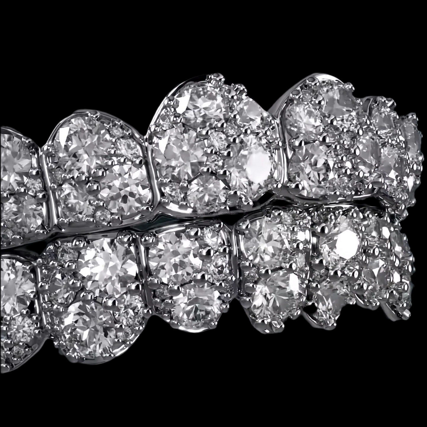 Moissanite Mosiac Jumbo Set Grillz 8 Top 8 Bottom