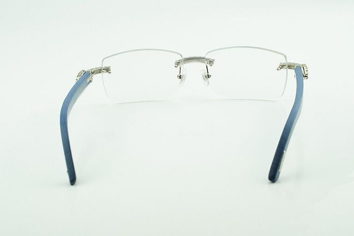 Blue Buffalo Horn Moissanite Glasses