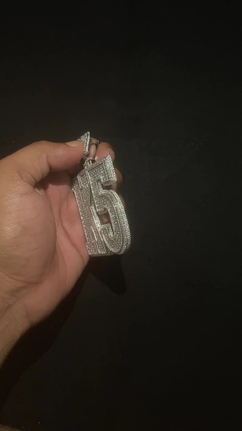 Custom Iced Out Emerald Cut Name Pendant