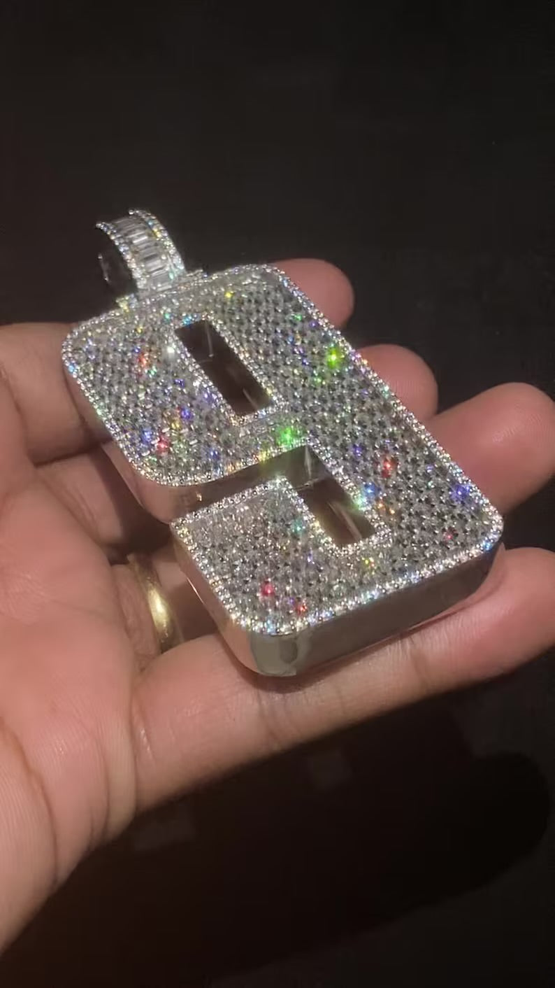 Custom Emerald Cut Iced Out Pendant