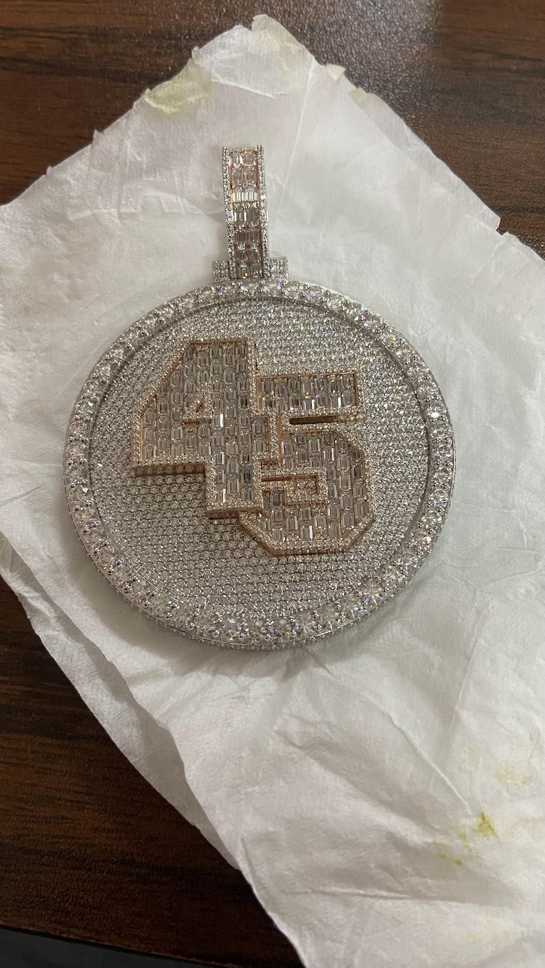Vs Clarity Custom Circle Medallion Iced Out Diamond Pendant