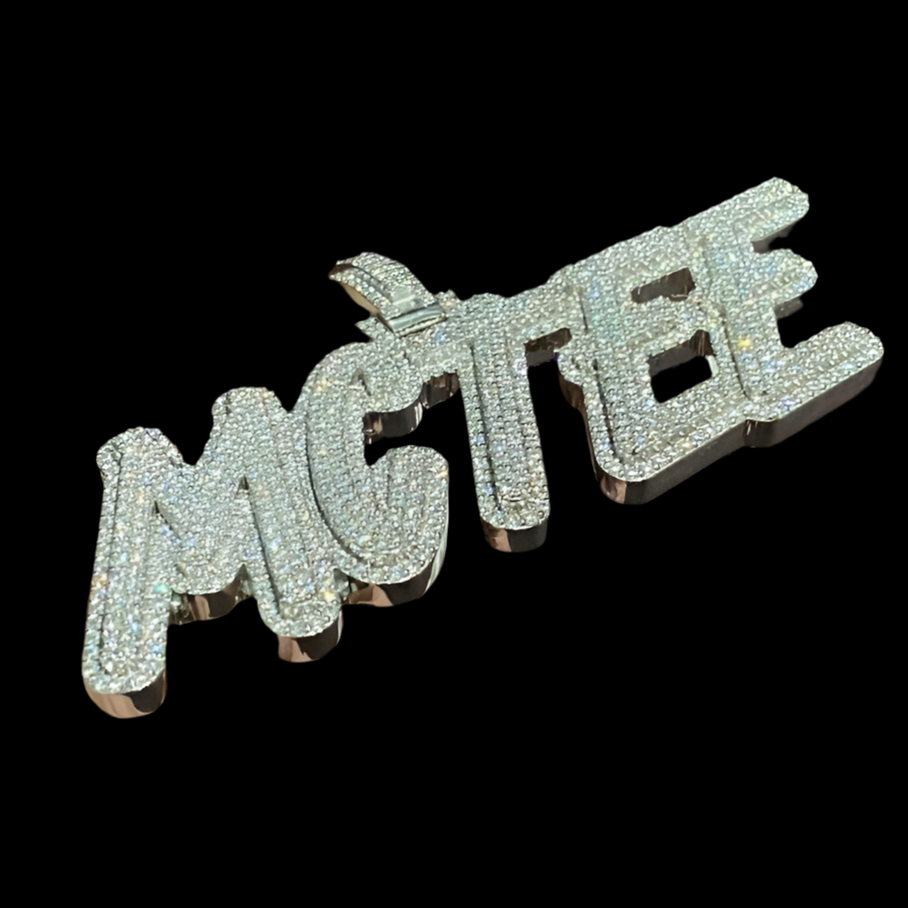 Vs1 Custom Name Plate Iced Out Diamond Pendant