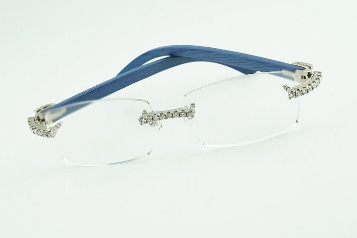 Blue Buffalo Horn Moissanite Glasses