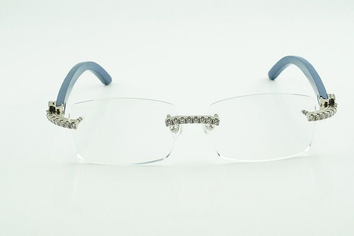 Blue Buffalo Horn Moissanite Glasses