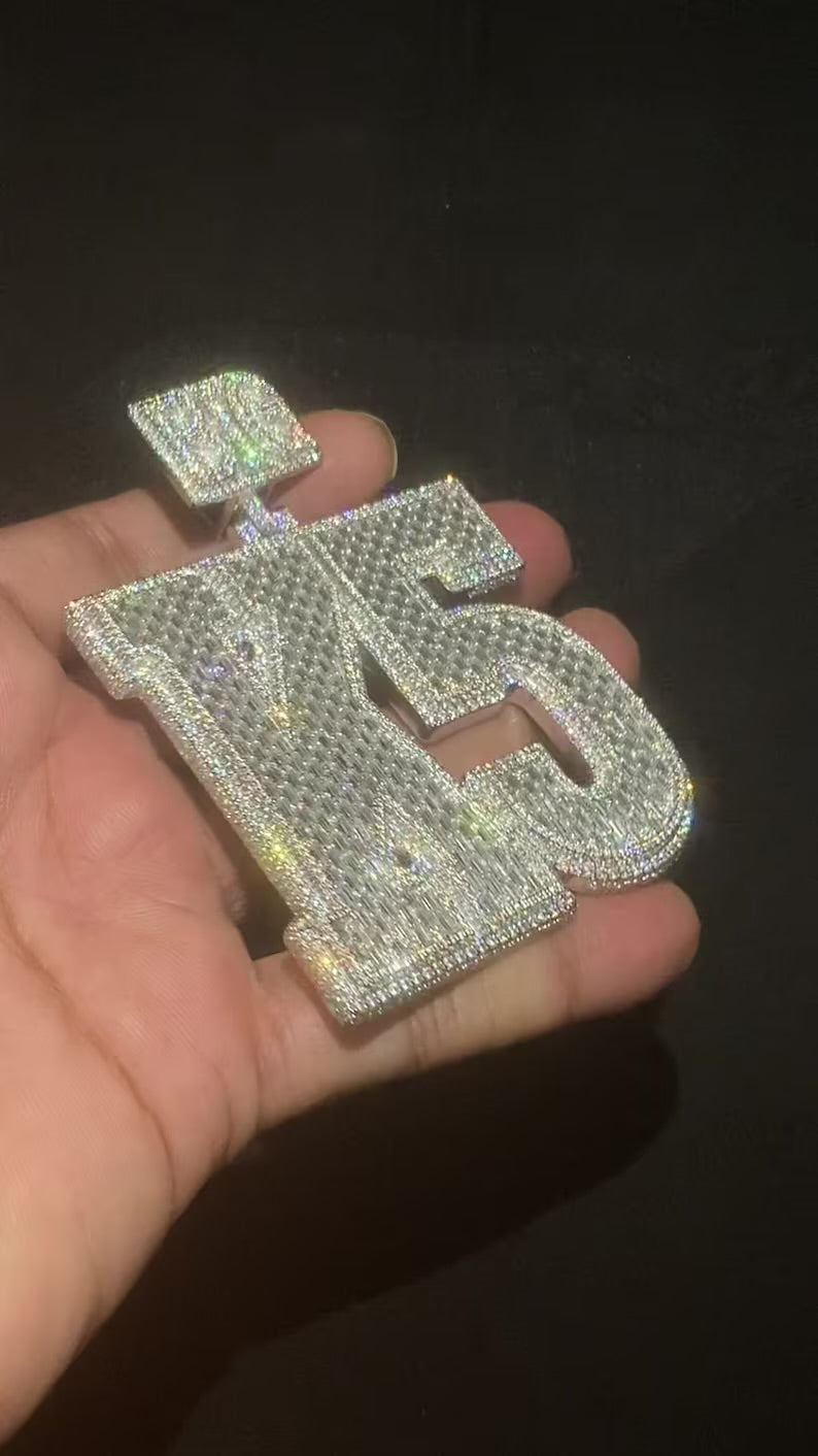 Custom Iced Out Emerald Cut Name Pendant