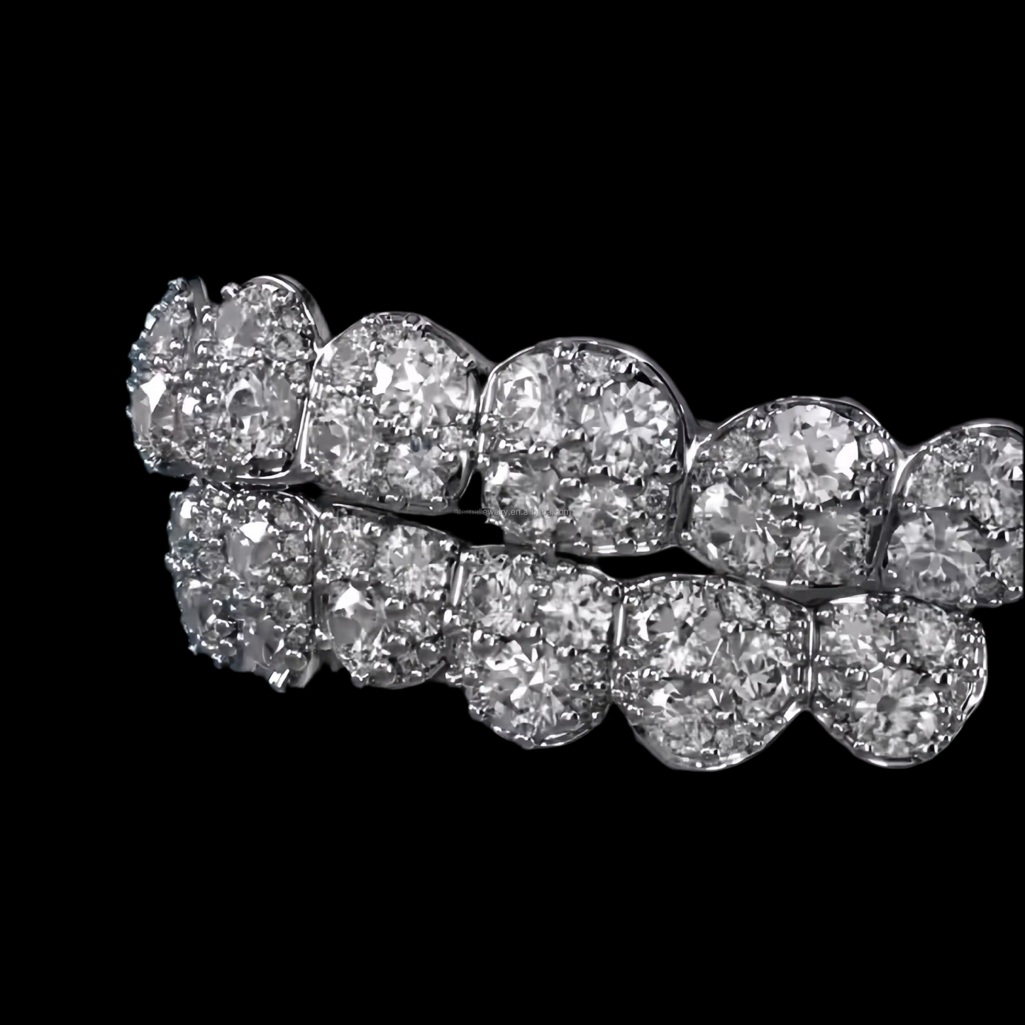 Moissanite Mosiac Jumbo Set Grillz 8 Top 8 Bottom
