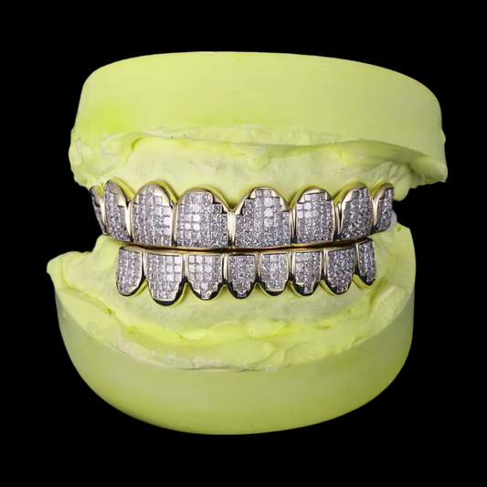 Moissanite Invisible Set Grillz 8 Top 8 Bottom