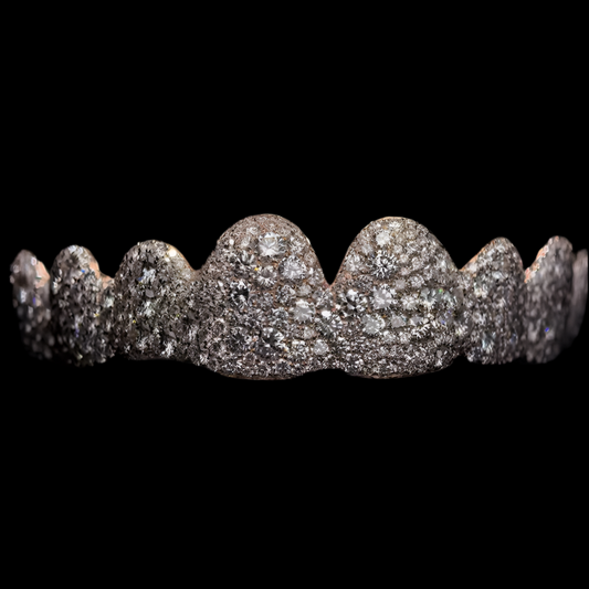 Moissanite Mosaic Setting Grillz 8 Top 8 Bottom Perm Cut grillz