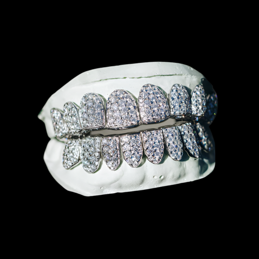 Moissanite JUMBO Honey Comb Grillz 8 Top 8 Bottom