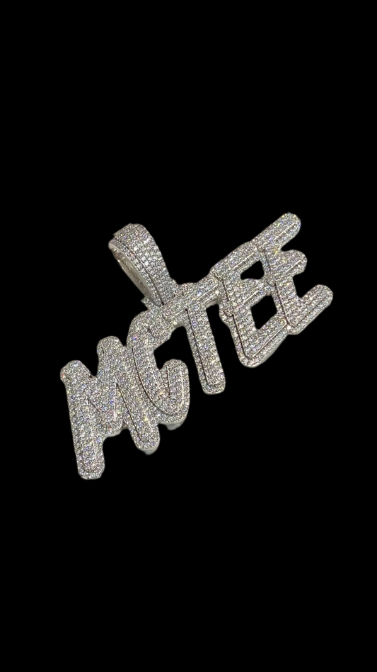 Vs1 Custom Name Plate Iced Out Diamond Pendant