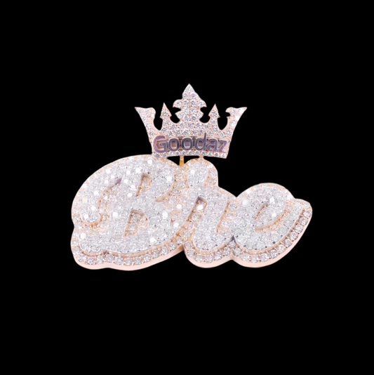 Custom Out Two-Tone Moissanite Double Layer Name Pendant